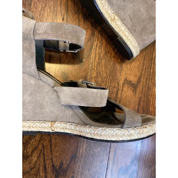 Balenciaga Paris Taupe Tan Suede Strappy Ankle Wrap Espadrille Platform Heels 9 - Picture 5 of 9